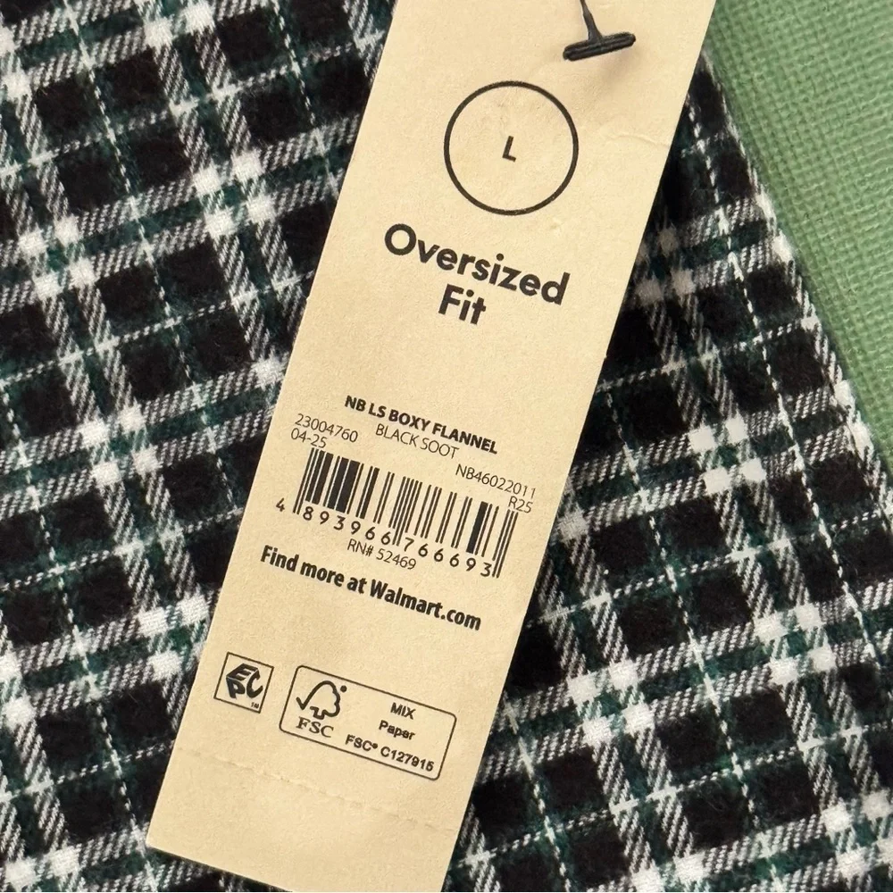 No Boundaries Men's Large Oversized Black Soot Plaid Flannel Shirt Soft Skater - Picture 7 of 10